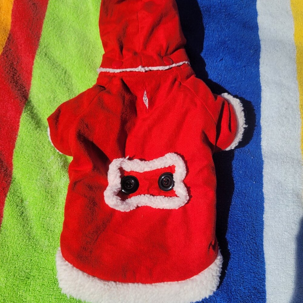 Winter Christmas Fleece Lined Dog Jacket Size Small